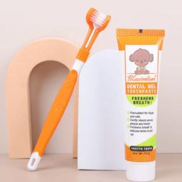 Pet Toothpaste Set for Dog, Produtos de limpeza oral, Ferramentas de cuidados dentários, Dog Toothbrush Set - Image 2