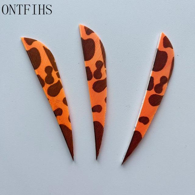 Penas de Tiro com Arco de 3 Polegadas em Camuflagem - Pacote com 24 Unidades de Forma Gota d'Água para Fletching Tradicional