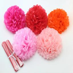 10'2525cm artesanal pompons de papel de tecido casamento decorativo flor bola chá de fraldas festa de aniversário decoração de papel pom poms - Image 4