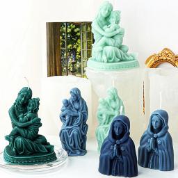 Jesus Virgem Maria Silicone Molde, resina epóxi molde, DIY artesanal católica, freira gesso, ornamentos decorativos, artesanato de gesso - Image 1