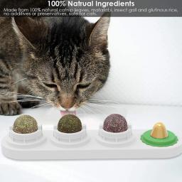 Catnip Ball for Cat, Bolas de moagem de dentes saudáveis Snacks Brinquedos Limpeza de dentes Dental Chew Lick Cat Toy, Suprimentos de hortelã - Image 2