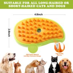 Escova a vapor para gato e cão, pulverizador elétrico para massagem, pet grooming ferramenta, 3 em 1 pente de massagem - Image 6