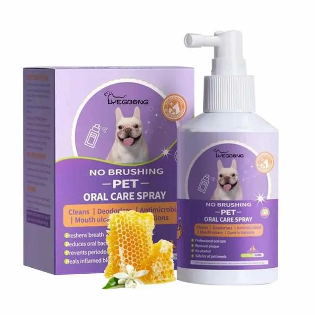 Spray Oral para Animais de Estimação: Remove Manchas e Odores, Garante Respiração Fresca - 50ml para Cães e Gatos