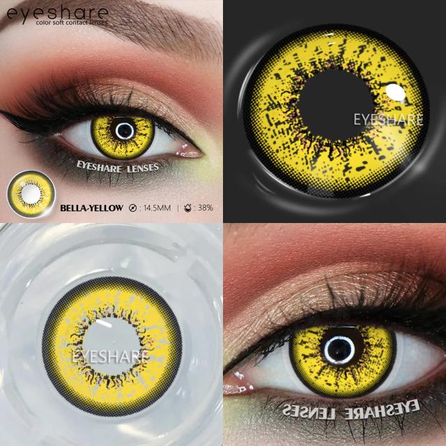 Lentes de Contato Coloridas Amara 2 Pçs - Efeitos Incríveis para Cosplay e Halloween com Olhos Azuis Anuais