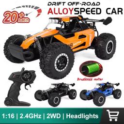 DK087 1:16 2WD Brushless de alta velocidade Off-Road Controle Remoto Carro de corrida de deriva 20 km/h com iluminação LED 2x2 RC Truck Car Model Toy - Image 1