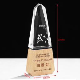 Troféu de cristal de madeira livre personalizado gravura a cores impressão cristal prêmio copo filme esportes prêmio personagem evento modelo lembrança - Image 6