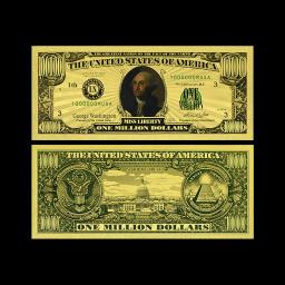 US Presidentes Notas de Ouro, Um Milhão de Dólares, O Olho de Deus, Notas de Dinheiro, Colecionáveis, Conjunto Completo, Lembrança de Cartão, 46Pcs - Image 2