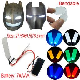 Kit de luzes led dobrável para capacete, máscara de olhos, acessórios diy flexíveis com bateria aaa para cosplay e halloween, 27x69, 5(76.5) - Image 1