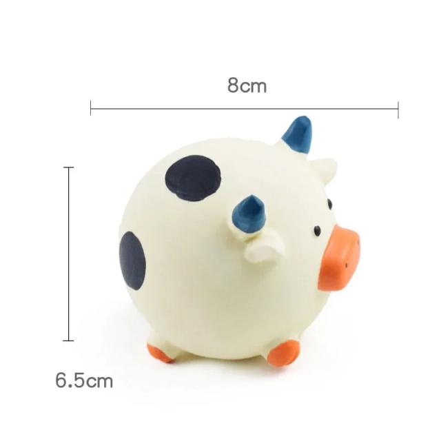 Brinquedo Interativo de Borracha para Cães e Gatos - Frango, Porco e Vaca com Squeaker para Mastigar e Treinamento