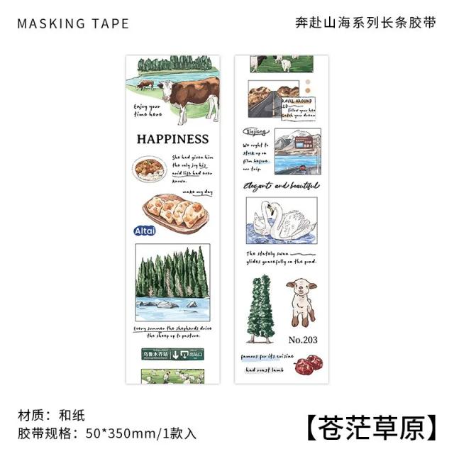 Adesivos Decorativos de Paisagens de Montanha e Mar para Scrapbooking, Diários e Artesanato