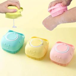 Cão Gato Escova De Banho Soft Safe Silicone com Shampoo Box Pet Luvas De Massagem Do Banheiro Dog Cat Limpeza Grooming Tools Pet Supplies - Image 5