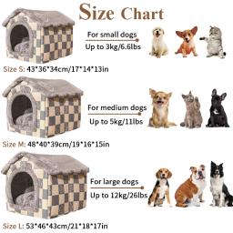 Cama dobrável para animais domésticos, suprimentos para cães, cães de pequeno e médio porte, caverna quente para cachorros, sofá, inverno - Image 2