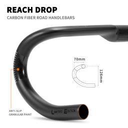 Toseek ZXB-TWO bicicleta guiador de estrada carbono 400/420/440mm ud fosco roteamento interno estrada guiador peças da bicicleta - Image 5