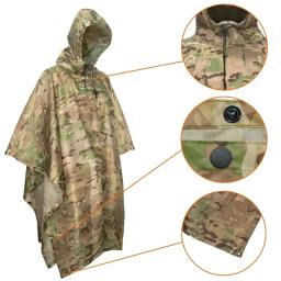 Impermeável Camo com Zíper para Homens e Mulheres, Impermeável, Capa de Chuva, Tenda do Toldo, Poncho de Chuva para Motocicleta, Militar, Impermeável - Image 2