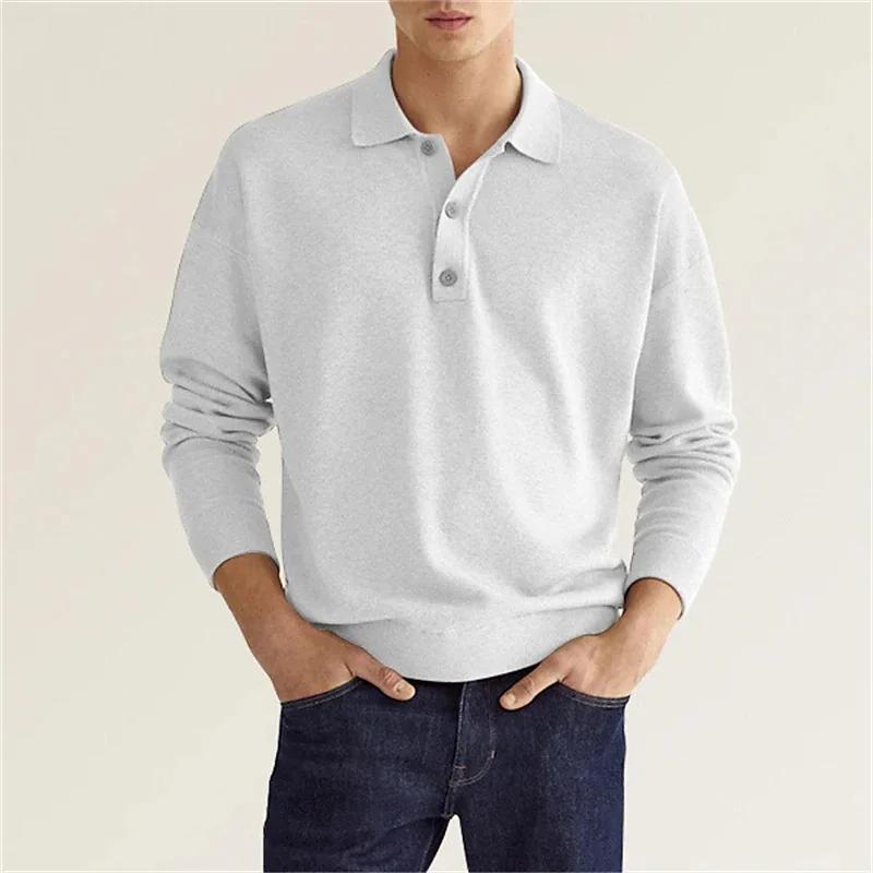 Camisa polo masculina de manga curta com decote em v, blusa casual, luxo independente, item quente, primavera e outono, 2024 - Image 1