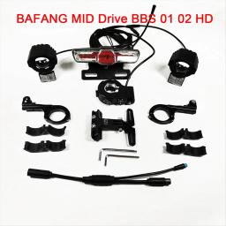 Faróis duplos para bicicleta elétrica, luz de sinalização dianteira e traseira, Kits de Conversão Ebike, BBS01, BBS02, BBSHD, 12V-72V - Image 2