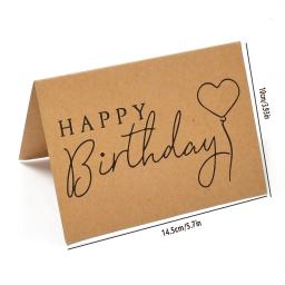 Feliz Aniversário Cartões de Papel Kraft para Bolos Presente, Embrulho Festa, Alta Qualidade, 10cm * 14,5 cm, 5Pcs por Conjunto - Image 2