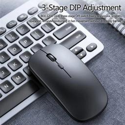 Mouse sem fio Bluetooth, USB Optical, Recarregável, Computador, Laptop, PC, Macbook Gaming, Gamer, Novo, 2.4GHz, 1600DPI - Image 2