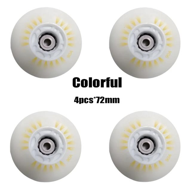 Rodas LED para Patins Inline - Rodas PU Multicoloridas de 64mm a 80mm, Kit com 4 Unidades