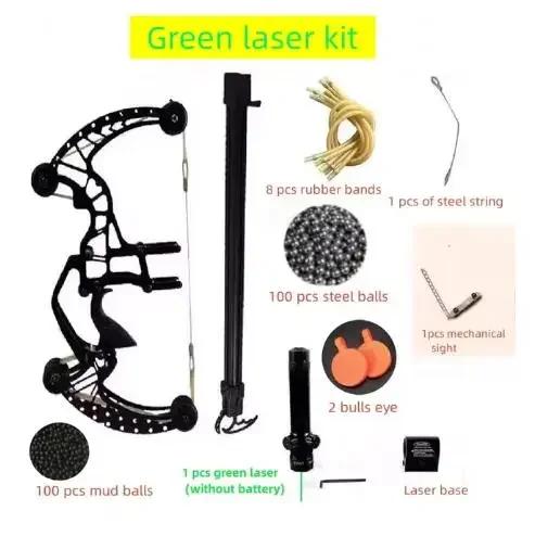 Poderoso estilingue de metal de alta precisão para tiro ao ar livre, caça, bola de aço de 8mm, acessório de arco composto de dupla utilização de longo alcance