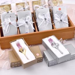 Crystal Glass Rose Flower Figurines com Caixa De Presente, Favores Do Dia Dos Namorados, Amantes De Natal Presente, Lembrança, Decoração Do Casamento, 5 Cores - Image 4