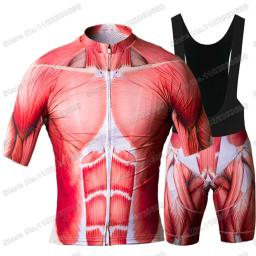 Conjunto de Jersey Ciclismo do músculo humano para homens, roupas de ciclismo de verão, camisa de bicicleta de estrada, MTB Maillot, popular, 2023 - Image 4