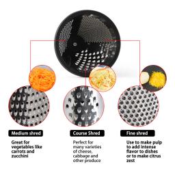 Jaswehome Ralador de aço inoxidável portátil manual, Triturador antiderrapante de múltiplos propósitos, Cone Vegetable Shred, 3 lados - Image 3