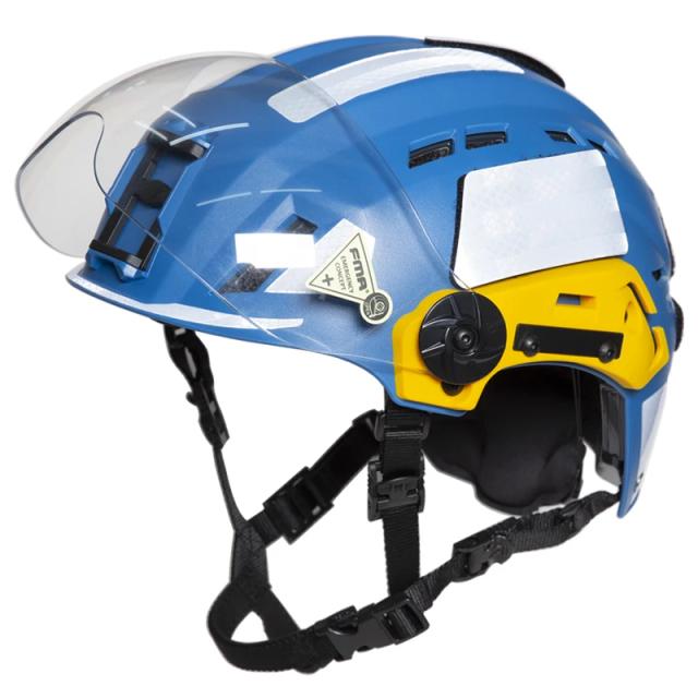 Capacete de Segurança Ajustável EX SAR para Escalada, Equitação, Trabalho ao Ar Livre e Resgate com Viseira Protetora