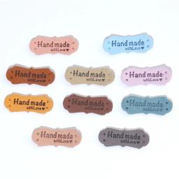 PU Couro Handmade Etiquetas Etiquetas para DIY Chapéus Sacos, Feito À Mão com Amor, Roupas De Costura Tags, Acessórios Do Vestuário, 10Pcs - Image 1
