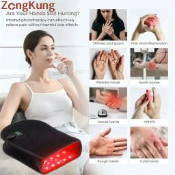 Luz vermelha promove a circulação sanguínea para a mão perto da luva infravermelha para artrite dedos luva dupla face atacado dropshipping - Image 2