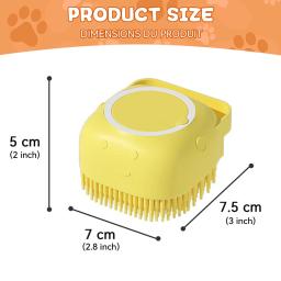 Escova de banho para cães com cerdas de borracha Pet Massage Shampoo Dispenser Escova de silicone macia Ferramenta de higiene para cães e gatos Chuveiro - Image 2