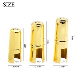 Metal Headjoint Capa Protetora para Saxofone, Gold Colour Sax Mouthpiece, Cap Proteção para Soprano, Alto, Tenor - Image 6