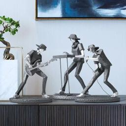 Modern Rock Band Music Character Resina Ornamentos, Escritório Clube Figurinhas, Decoração para Casa, Sala de Estar, Desktop Escultura Acessórios - Image 1