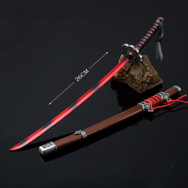 Katana Samurai Japonesa em Miniatura, Faca Ninja em Metal Sekiro Wolf, Arma Realista de 25cm, Presente Perfeito para Fãs de Anime e Brinquedo Infantil