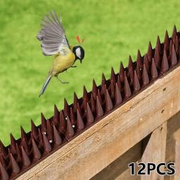 Plástico Pássaro Deterrent Spikes para Cerca Jardim, Anti-Climb, Repelente de Animais, Aves e Pombos, Spikes parede, 12PCs - Image 2