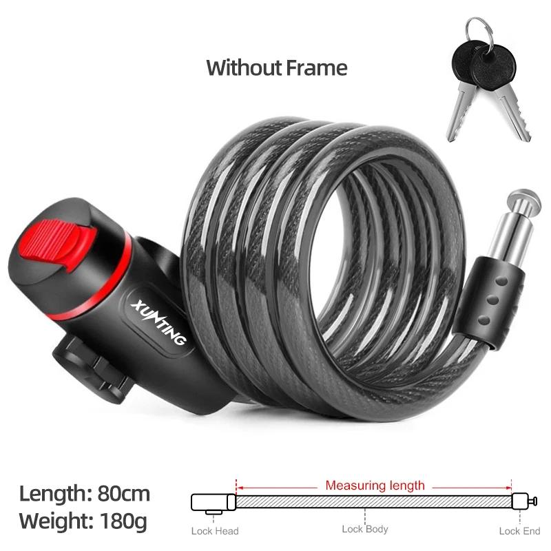 Xunting-anti-roubo senha de bloqueio para mountain bike, corrente portátil, acessórios de bicicleta, 2 chaves, venda quente - Image 1