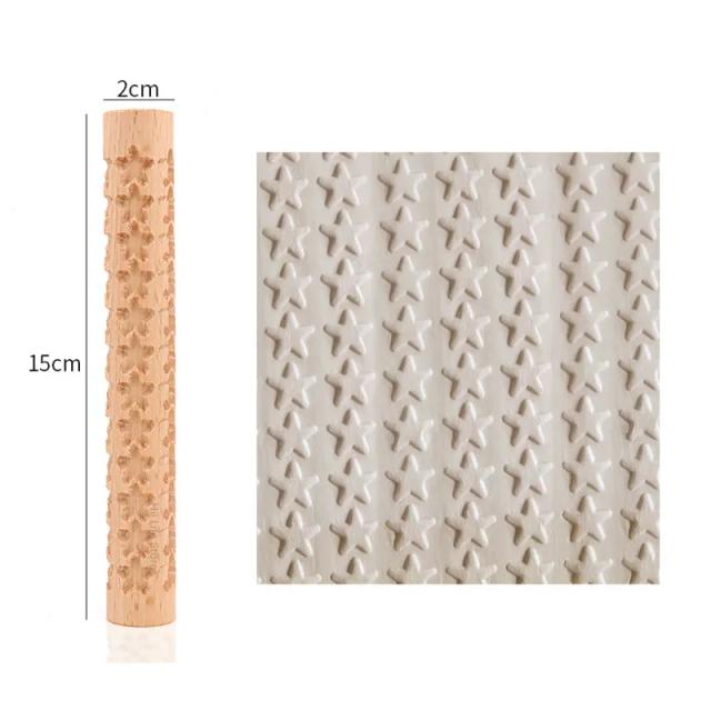 Textura e Padrões em Cerâmica: Rolo de Alívio com Design de Flores e Árvores para DIY e Escultura em Argila