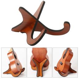Suporte de guitarra de madeira portátil Suporte dobrável Suporte de exibição vertical Ukulele Rack para cordas musicais Peça de instrumento - Image 1