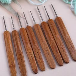 Lmdz 0.5mm-3mm cabo de madeira agulhas de tricô ganchos de tricô de bambu diy ganchos de crochê agulhas para tecer fio agulhas de costura ferramenta - Image 4