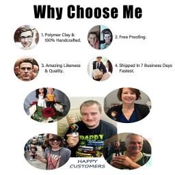 Bobbleheads personalizados para suas fotos, conjunto completo de figuras de ação bobblehead feitas à mão exclusivas personalizadas, presentes - Image 3