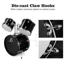 Kits de Bateria Elétrica para Adultos, Instrumentos de Percussão, 9 Ply, Poplar Madeira Conchas Material, Kits de Bateria para Iniciantes, 5 PCs - Image 5