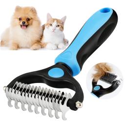 Profissional Pet Deshedding escova, removedor de cabelo do cão, pele nó cortador, cachorro gato pente escovas, cães grooming derramamento suprimentos - Image 1