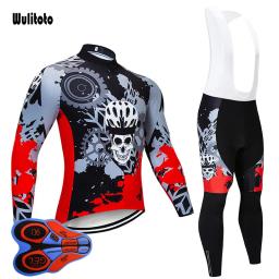Verão 2022 vermelho preto crânio masculino de manga comprida terno equipe jérsei respirável mountain bike racing ciclismo jérsei - Image 1