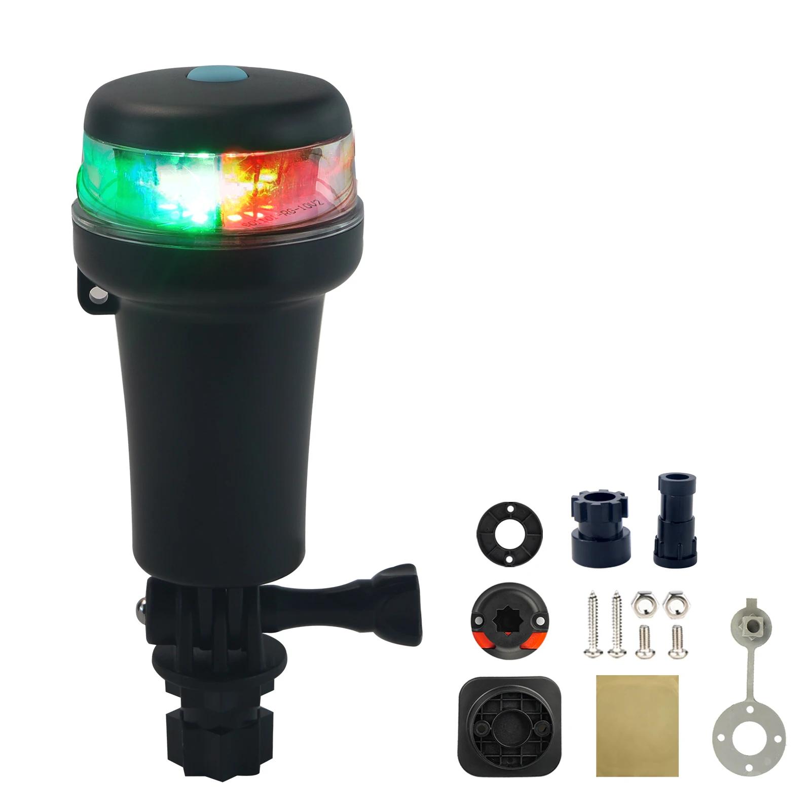 Barco Caiaque Navegação Portátil Tipo Dobrável Led Luz Vermelha Verde Multi Cor Adaptadores Multi-Function Instalação Pilhas AA - Image 1