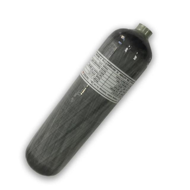 Cilindro de fibra de carbono de 3L para recarga de tanque de ar PCP de paintball com válvula de carregamento de calibre duplo
