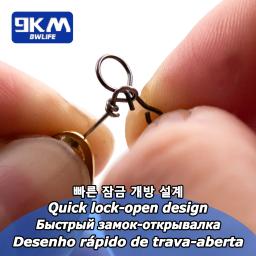 Fast Fly Pesca Snap Hook, Conector Lure, Anéis Tippet, Fly Acessórios para Moscas, Truta, Fácil, 50-200Pcs - Image 4