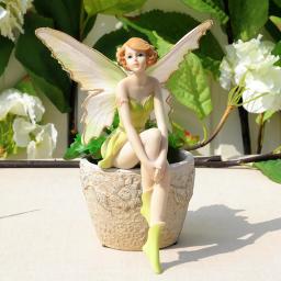 Resina Flor Estátuas De Fadas Art Ornament Miniature Fadas Estatueta Artesanato Holiday Gift Home Decor para Jardim Pátio - Image 3