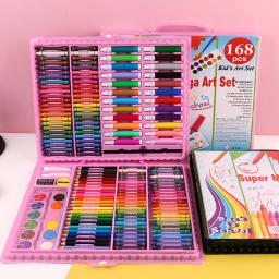 168 pçs conjunto de arte aquarela marcadores lápis caneta água desenho conjunto artista pintura ferramentas para meninos meninas crianças presentes aniversário - Image 3