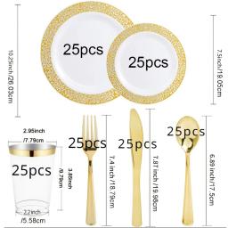 High-End Conjunto De Louça De Plástico, Placas De Casamento, Festa Transparente, Reutilizável, 150Pcs, Set - Image 6