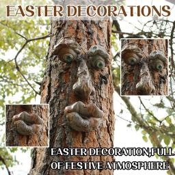 Ornamento De Simulação De Resina De Órgão Luminoso, Características Faciais Do Olho De Árvore, Decoração De Natal, Quintal De Jardim, Características Faciais - Image 2